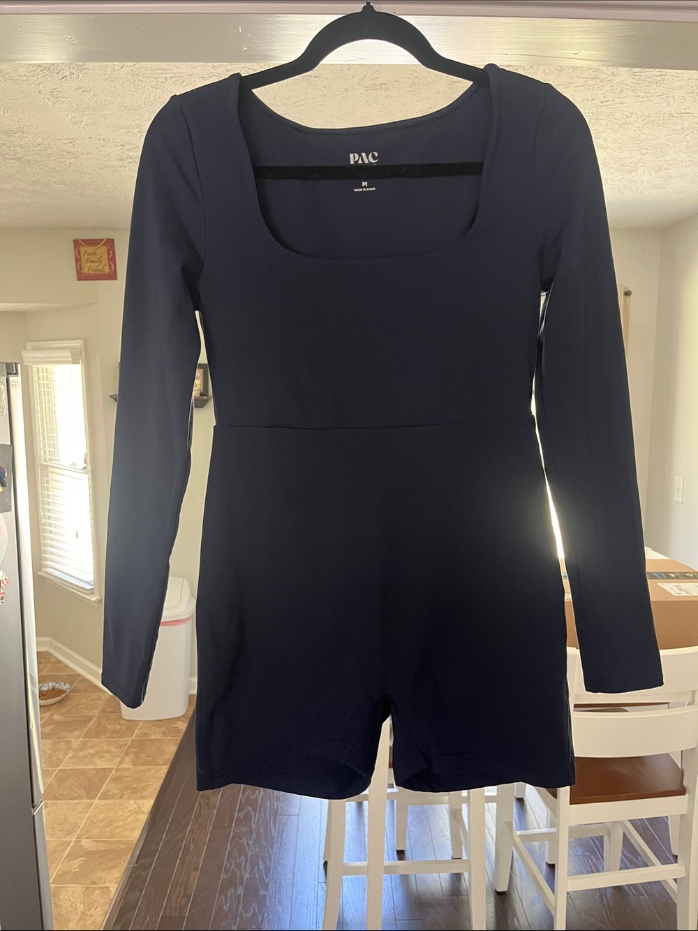 PACSUN Dark BlueLong-Sleeve One-Piece Romper